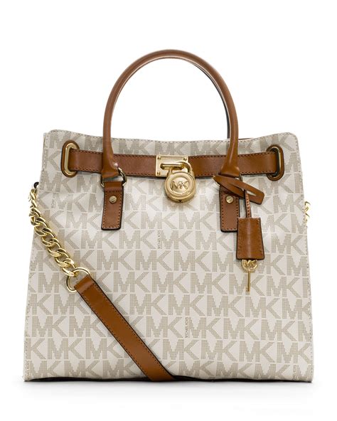 michael kors large hamilton satchel brown|Michael Kors bag with lock.